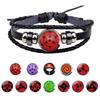Naruto Inspired Sharingan Black Leather Men's Bracelet - Anime Gift