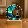 Personalized Acrylic Light Custom Pet Name Unique Moonlight Pattern Paired with a Pets Back View Creative Keepsake for Pet Owner