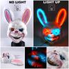 LED Blutige Hasenmaske Horror Tanz Maskerade Cosplay Dekoration Kühl Leuchtende Killer Hasenmaske Gruselige Blutige Bärenmaske Für Männer