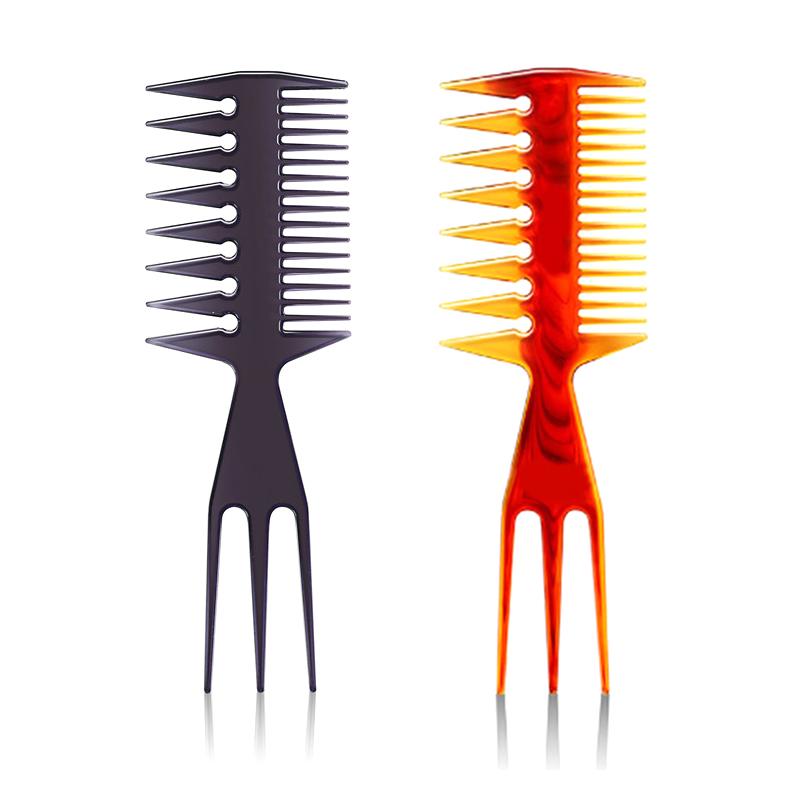 Professional Double Side Tooth Combs Fish Bone Shape Hair Brush Barber Hair Dyeing Cutting Coloring Brush Man Hairstyling Tool