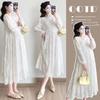 2026 Spring/Summer Maternity Gauze Embroidery Mid-Length Loose Dress