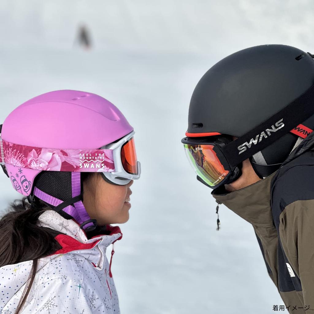 Swans BSMK Snow Made In for Skiing and Blocks of UV Glasses One Size Fits All JUMPIN-DH Children's Goggles, Japan, Orange, Snowboarding, 99.9% Rays,