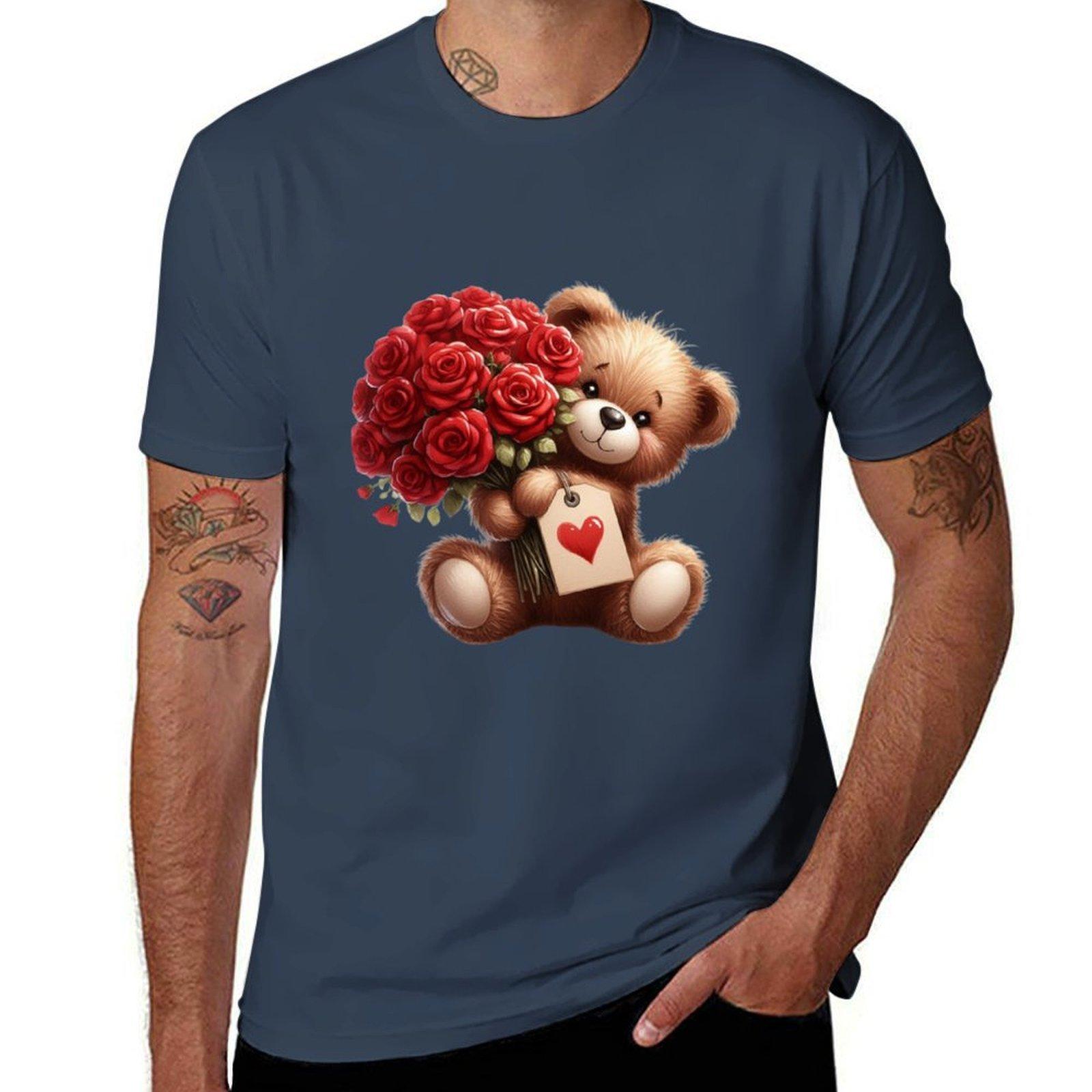 Cute Bears Loving Expression Tshirt Basic Regular Fit Casual Tshirt S