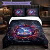 Crystal Palace Fußball 3-teiliges Bettwäsche-Set Weiches Bettbezug-Set mit Kissenbezügen Bedrucktes Schlafzimmer-Deko-Set für Zuhause