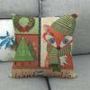 Christmas Happy Cartoon Pattern Digital Printing Short Plush Pillow Covers For Car Sofa Office Cushion Cover Home Goods