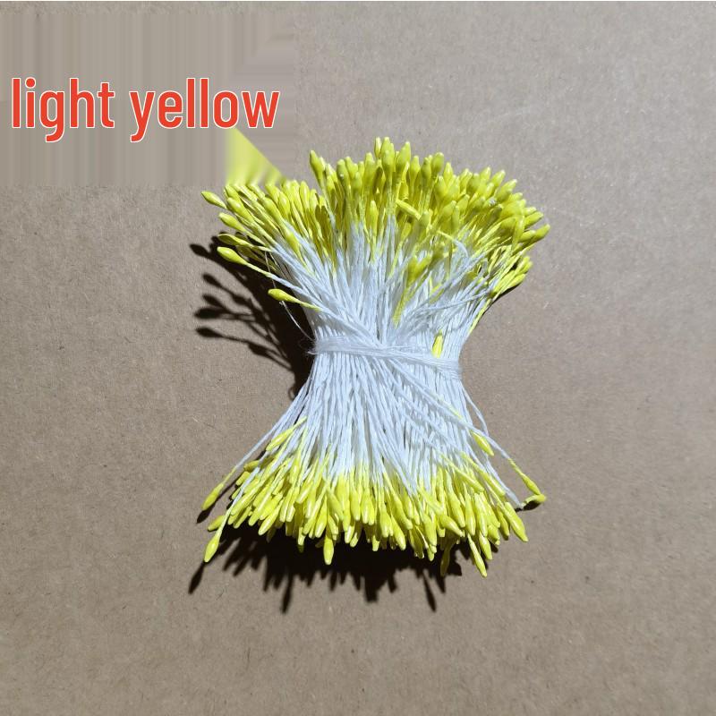 Simulation Flower Stamen: Small Pearl-Colored DIY Material, Approx. 300 Double-Ended Stamen for Handmade Flower Accessories