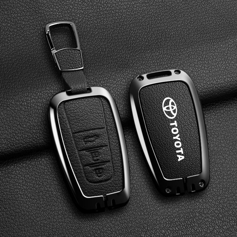 Zinc Alloy Car Key Case Full Cover Shell for Toyota Prius Camry Corolla CHR C-HR RAV4 Land Cruiser Prado Keychain Accessories