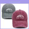 Casquette de baseball brodée 'Stay Wild Mountain' avec dessus souple pour l'ombrage extérieur