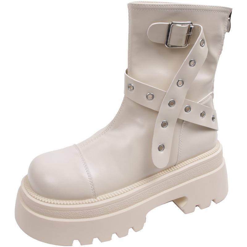 Brown American Retro Platform Martin Boots Women's Summer 2025 New Maillard Thin and Heightened Short Boots