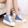 High Top Ladies Footwear Spring Autumn Women's High On Platform Canvas Shoes Original Y2k Fashion 39 Casual Lace Up Ankle Boots