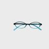 Retro Small Oval Blue-Green Gradient Glasses for Women - Compatible with Myopic Lenses