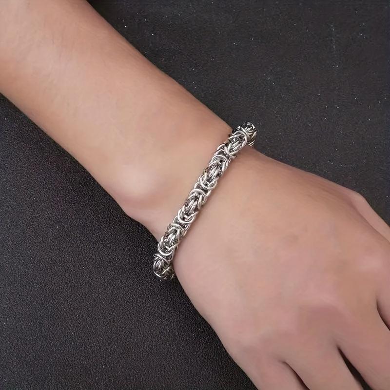 1pc Chain Bracelet with Intricate Interlaced Design, Suitable for Both Casual and Formal Occasions, a Simple and Essential Jewelry Gift for Both Men