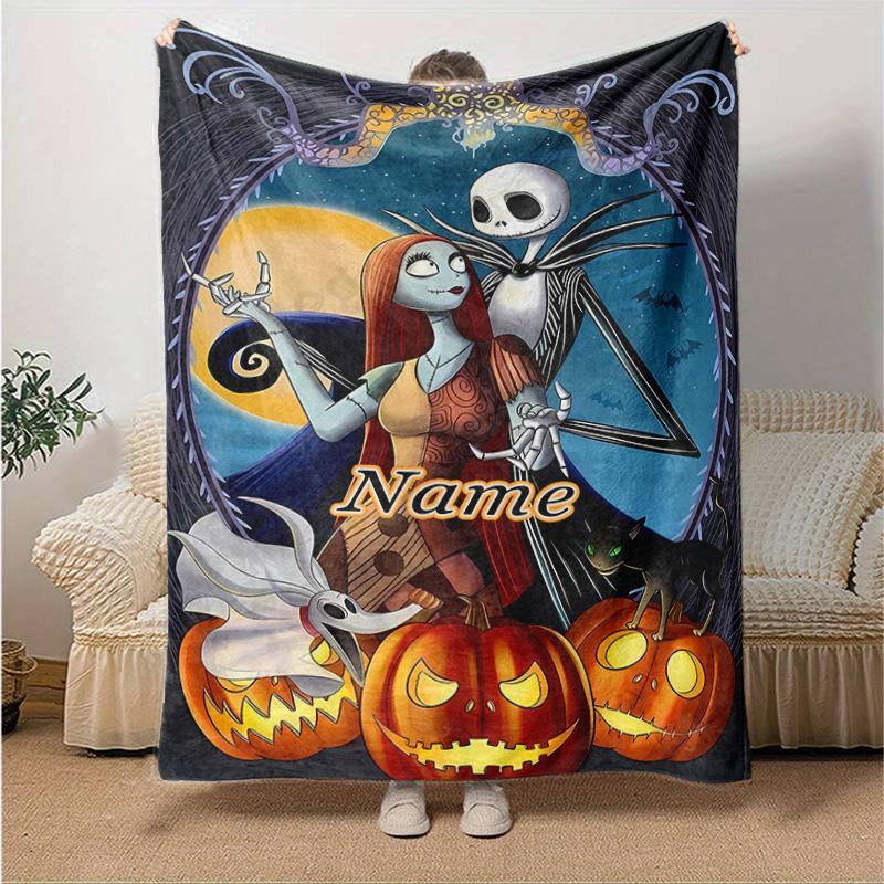 Custom 1pc Nightmare Before Christmas Art Blanket, Soft And Comfortable Blanket, Casual Warm, Camping Travel Blanket, Birthday Gift Q91088