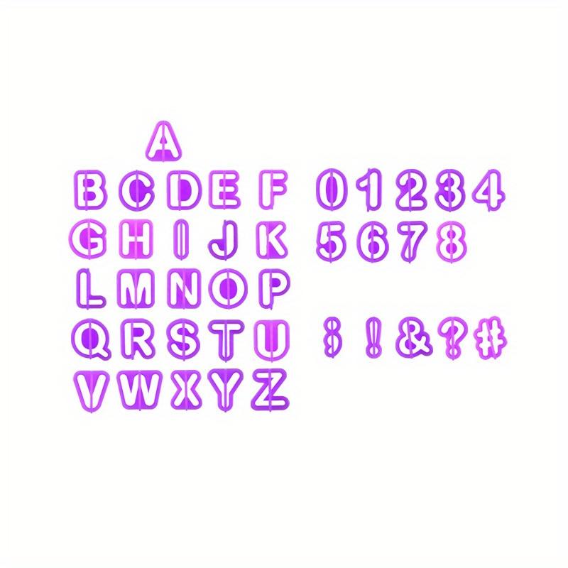 

40 шт. крошечный фиолетовый набор резаков с буквами алфавита, инструмент для выпечки «сделай сам», символ, форма для декоративной печати помадного торта, буквенно-цифровая пластиковая форма для печенья Opp Packaging
