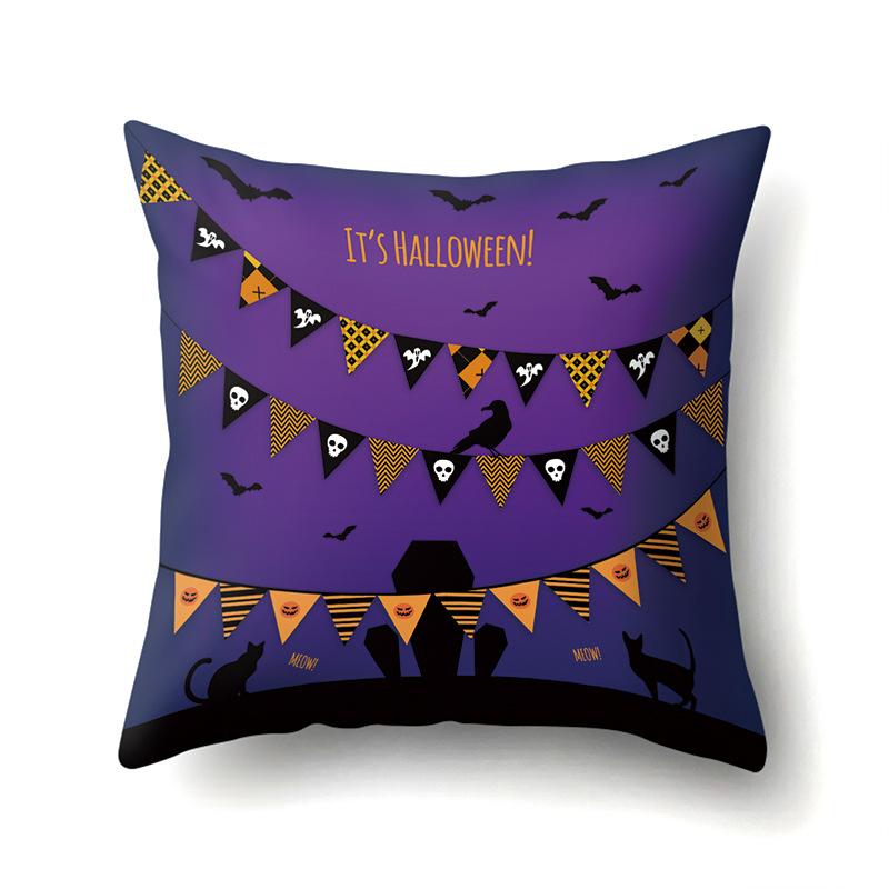 Halloween Pillow Cover Car Waist Pillow Pumpkin Sofa Cushion Cover Office Home Living Room Pillow Cover Premium