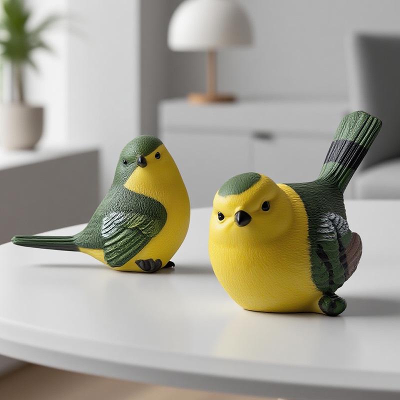 Elegant Enamel Magpie Figurine: High-Quality Small Bird Decoration for the Home