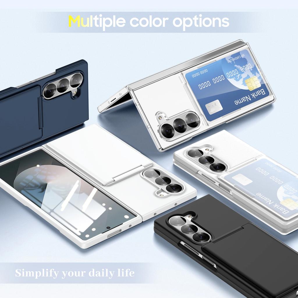 Luxury Strong Protective Case with Card Pocket Cases for Samsung Galaxy Z Fold7 5G Fold6 Fold 7 Fold5 Fold 6 5