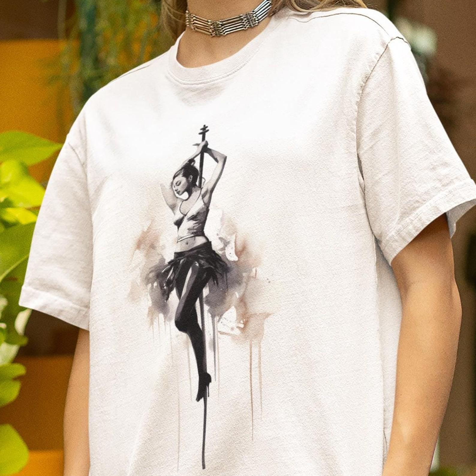 Artistic Ballerina T-Shirt: Elegant Watercolor Dance Graphic Tee 2XL