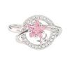Temperament Sweet Pink Zircon Love Star Opening Ring Niche Light Luxury Color Treasure High Sense Ring Woman