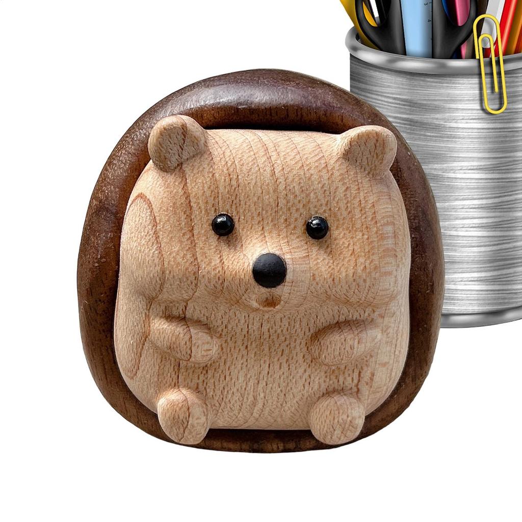 Wooden Hedgehog Figurine Hedgehog Figurine Wood Realistic Animal Decoration For Play Prizes Bedside Table Party Favors Birthday