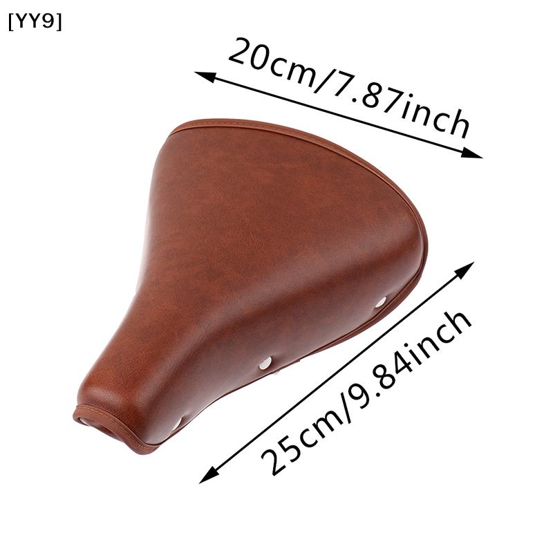 Vintage Retro Bicycle PU Leather  Seat, Comfortable Spring Bike Seat for Classic Bike[YY9]