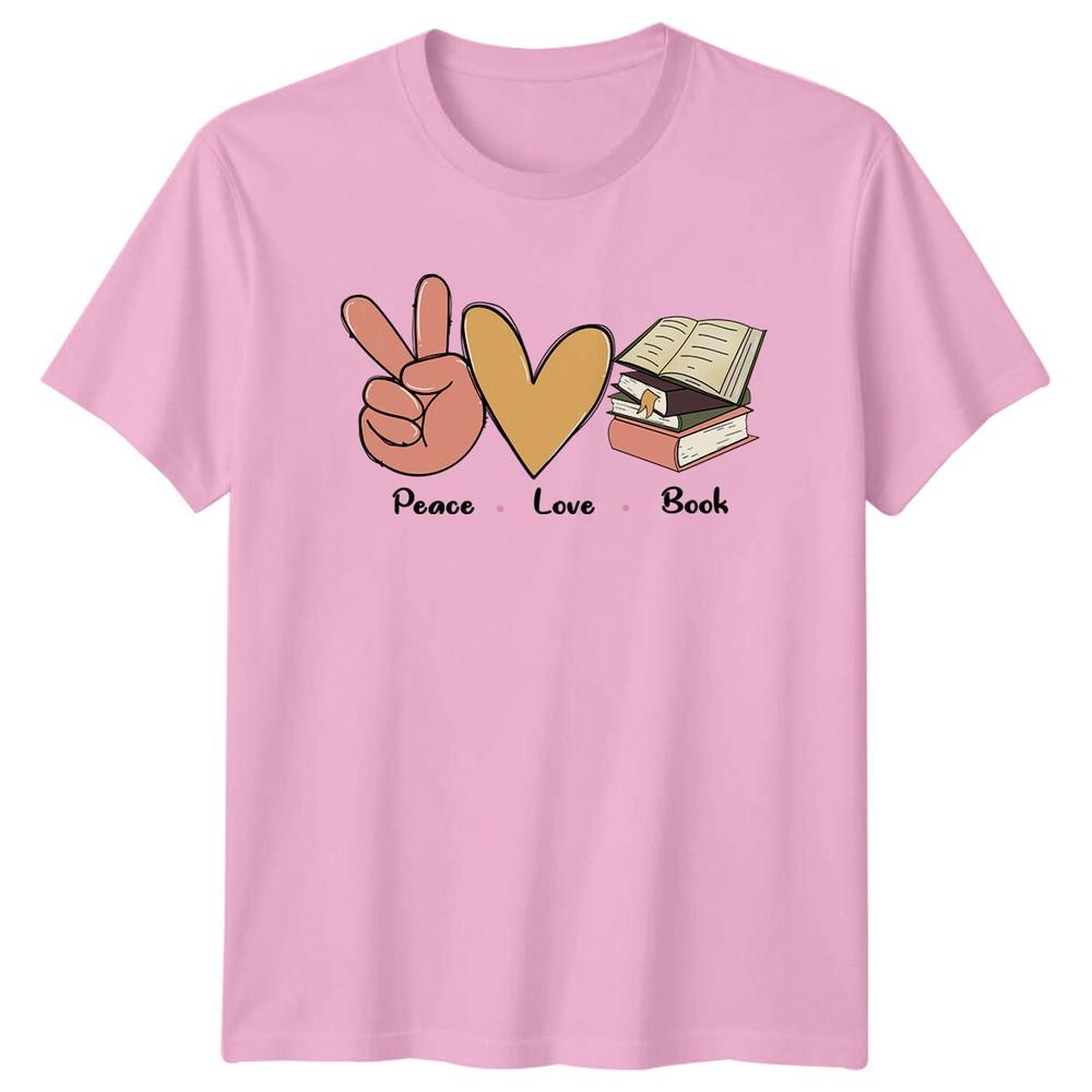 Peace Love Book TShirt Book Lover Reader TShirt