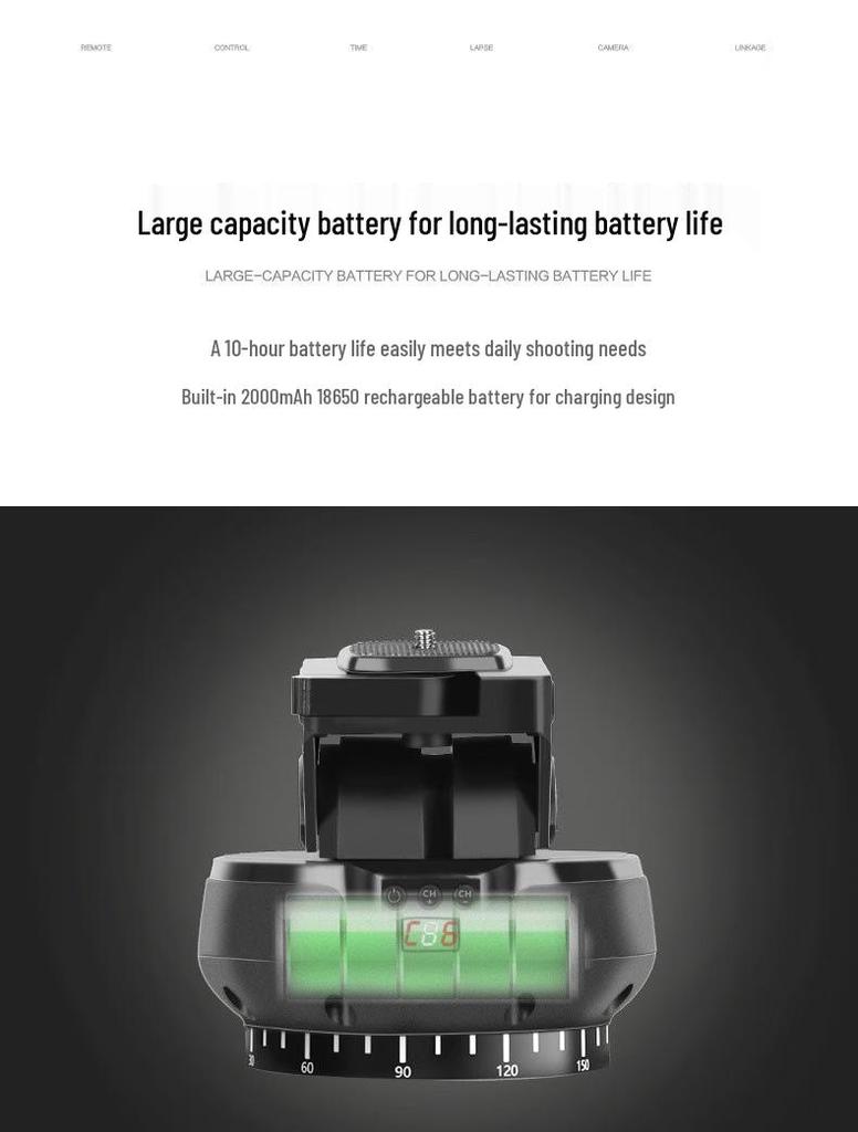 8-Light Load Panoramic Electric Pan-Tilt Head for DSLR Camera, 360° Time-Lapse Photography, Auto Rotation Control
