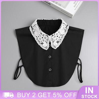 2023 Shirt Fake Collar Lace Black White Shirt Detachable Collar Suit Men Female Shirt Lapel Top Summer Thin Cool Fake Collar