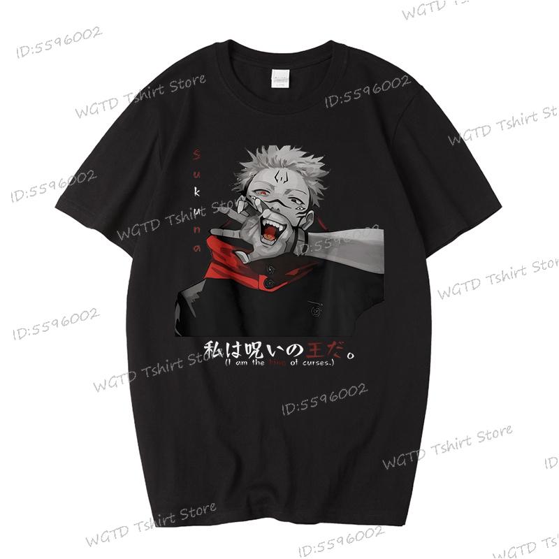 

Аниме Джудзюцу Подарок Мужская Женская Хлопковая Футболка Аниме Фанаты Высокое Качество Уличная Одежда Рубашки Jujutsu Kaisen Sukuna Модная Одежда 4XL