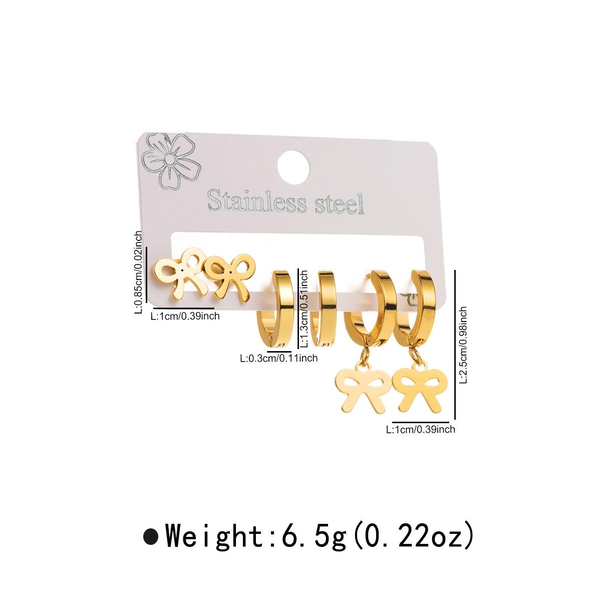 

Simple Stainless Steel Earring Set Fashion Hollow Star Heart Flower Dangle Earrings Hoop Earrings For Women