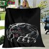 Fashion Panther Leopard Pattern Blanket Flannel Thin Blanket Portable Home Travel Office Lunch Break Blanket Birthday Gift