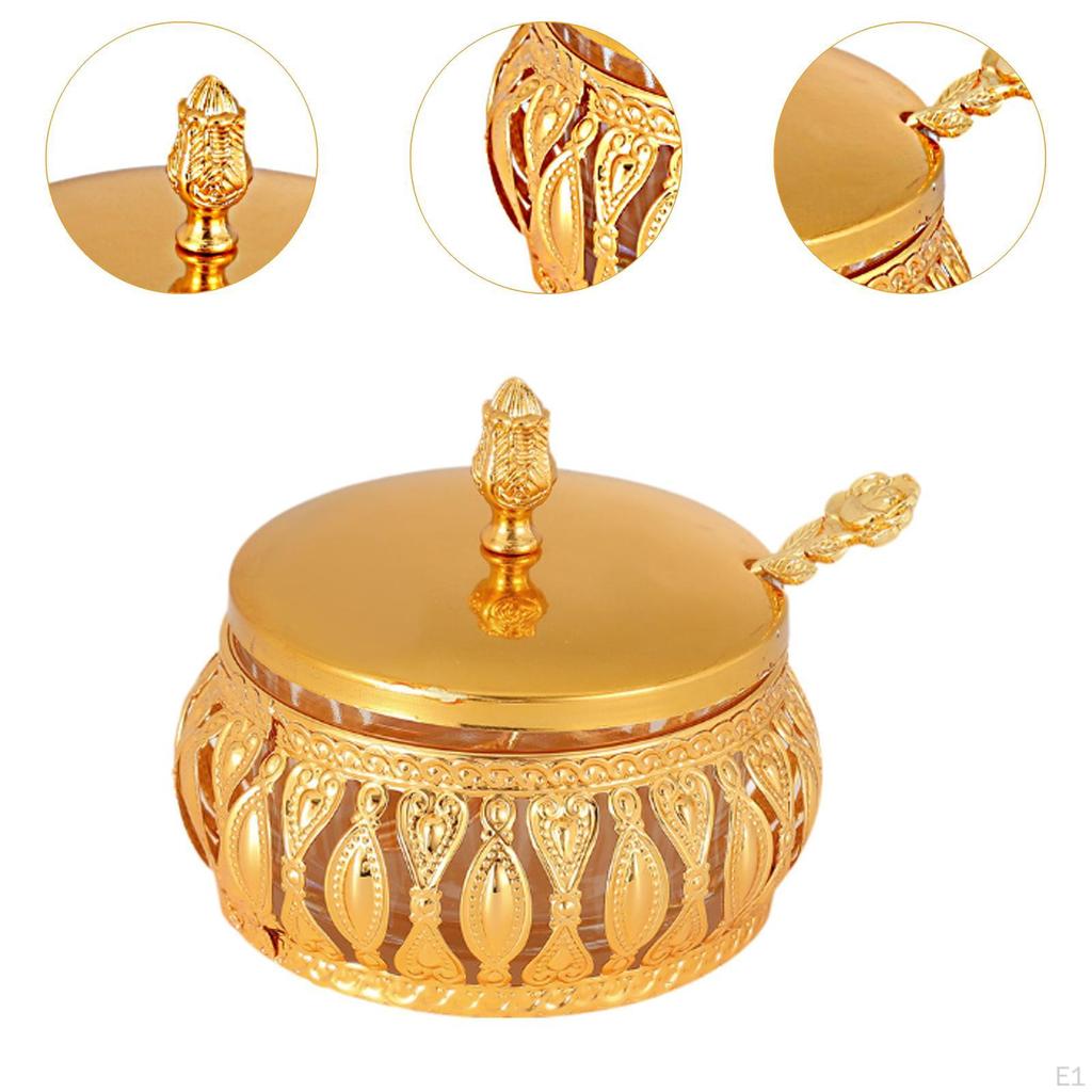Sugar Bowl Condiment Pot Multipurpose, Decorative, European Style Salt Holder for Kitchen
