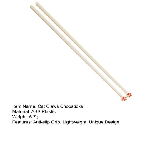 1 Pair Cat Claw Chopsticks Non-slip Lightweight Sushi Noodle Chopsticks Reusable Food-grade Safe