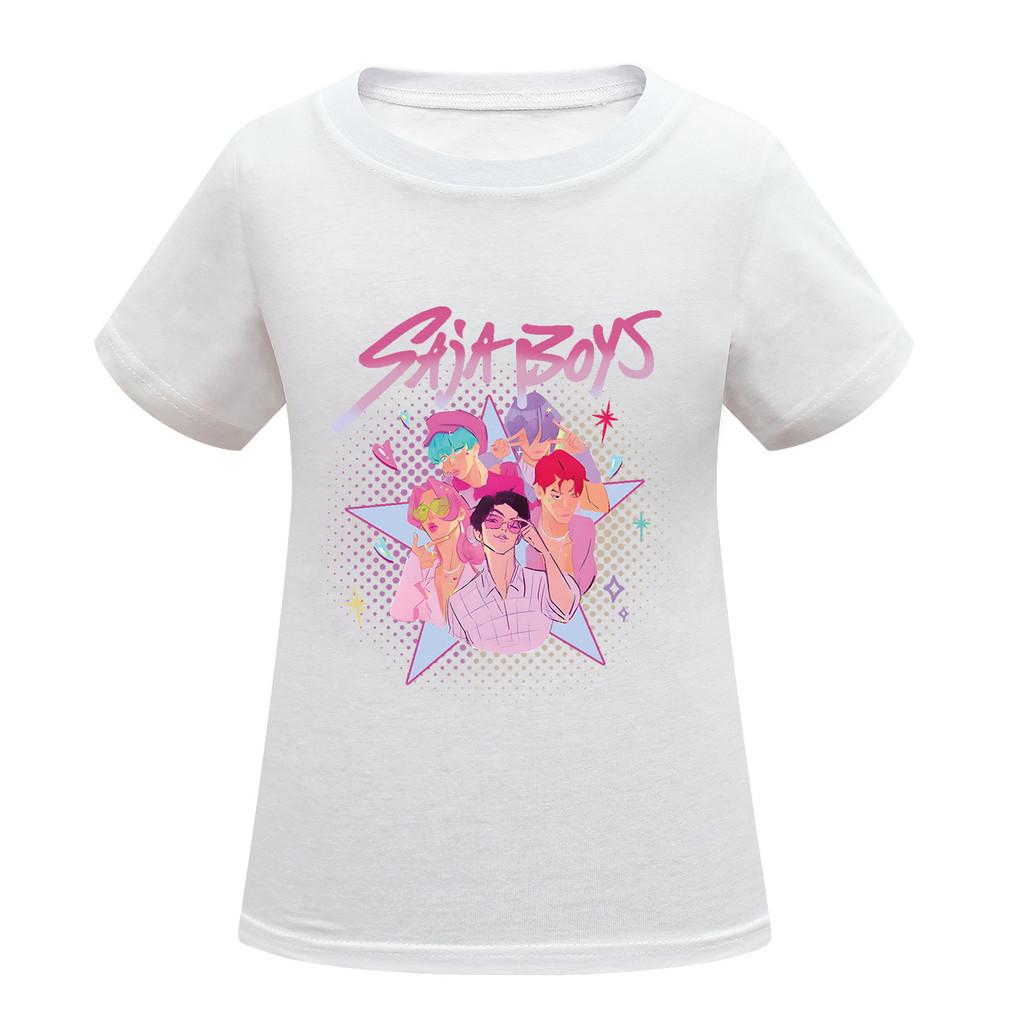 

Детская футболка с короткими рукавами с принтом аниме, мультяшная, K-POP, Руми, Зои, Мира, повседневная 170cm