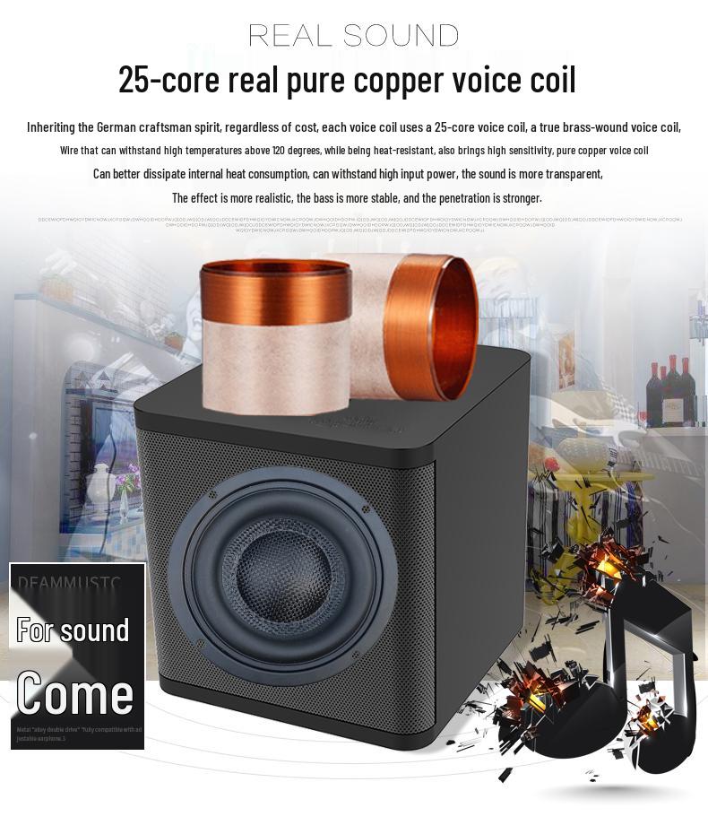 4-inch HIFI Speaker with Subwoofer and Deep Bass Fiberglass Cone