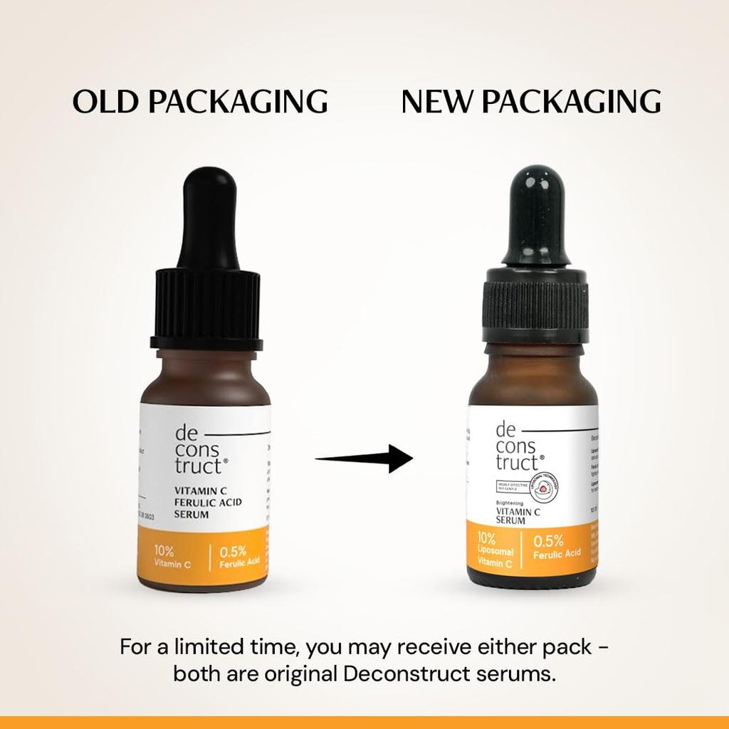 Deconstruct 10% Vitamin C Serum for Brightening| Powered by Liposomal Technology for Visible Glowing Skin|Targets Dull & Uneven Skin Tone |For Oily