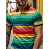 Polo rayé tendance à manches courtes, essentiel de la mode décontractée pour homme