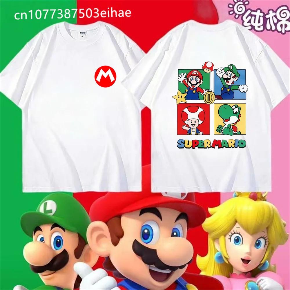 Super Mario Cartoon Animation Series Childrens ShortSleeved TShirt Breathable Comfortable Summer New Line for Kids