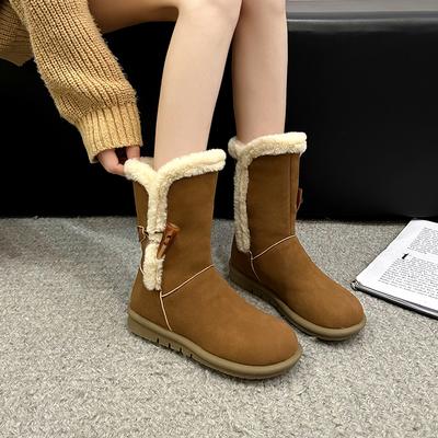 Mode Nieuwe Antislip Winter Dameslaarzen Plat met Buitenshuis 2024 Hoge Kwaliteit Mode Buitenshuis Ronde Neus Damesschoenen Botas Mujer