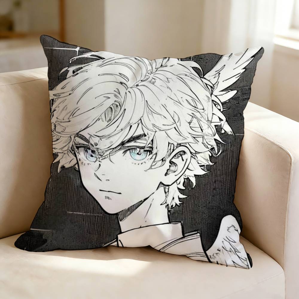 Action-Packed Anime T-Tokyo R-Revengers  Pillow Case Square Double-Sided Sofa Cushion Cover Bedroom Bedside Pillow