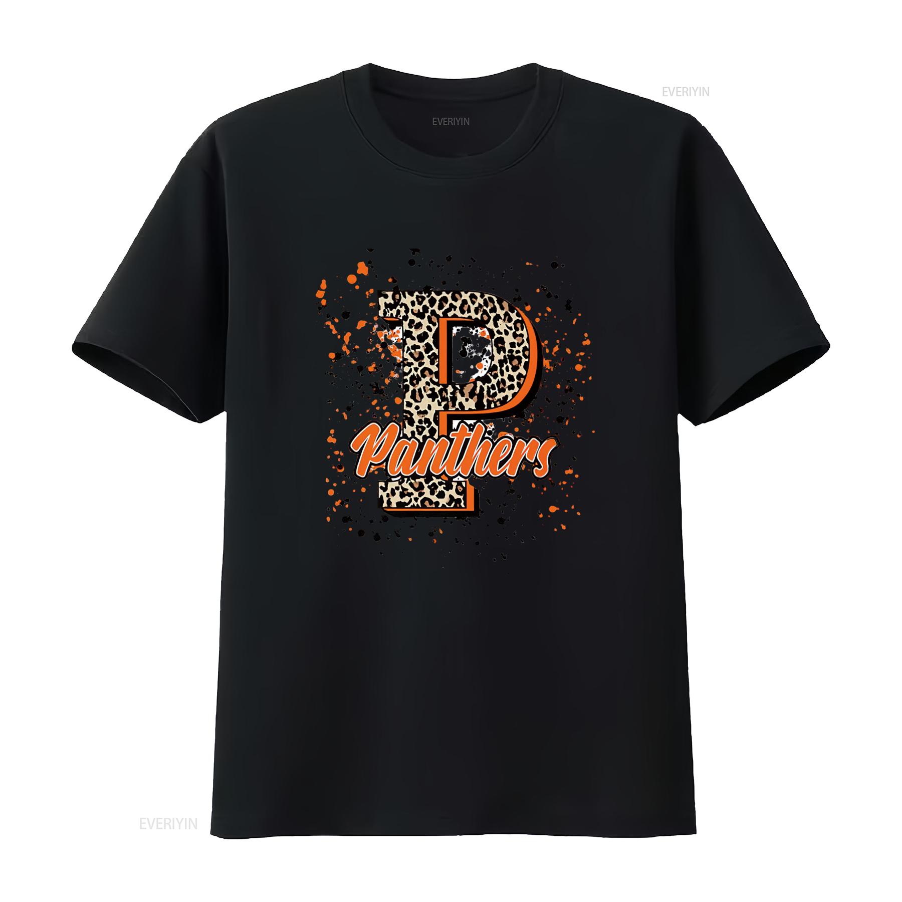 

Panthers Mascot Orange and Black School Spirit Womens T Shirt X Large vintage Washed designer clothes Soft Comfortable Slightly 4XL