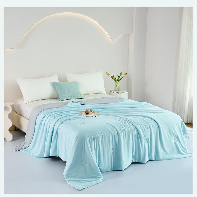 Coperta Rinfrescante Estiva in Seta Colore Unito Lavabile in Lavatrice Coperta per Ambienti Condizionati Singola per Dormitorio Coperta Estiva in Seta Ghiacciata