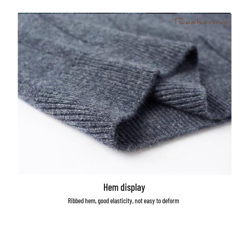 Raphenny Men's Round Neck Long Sleeve Wool Sweater AM816