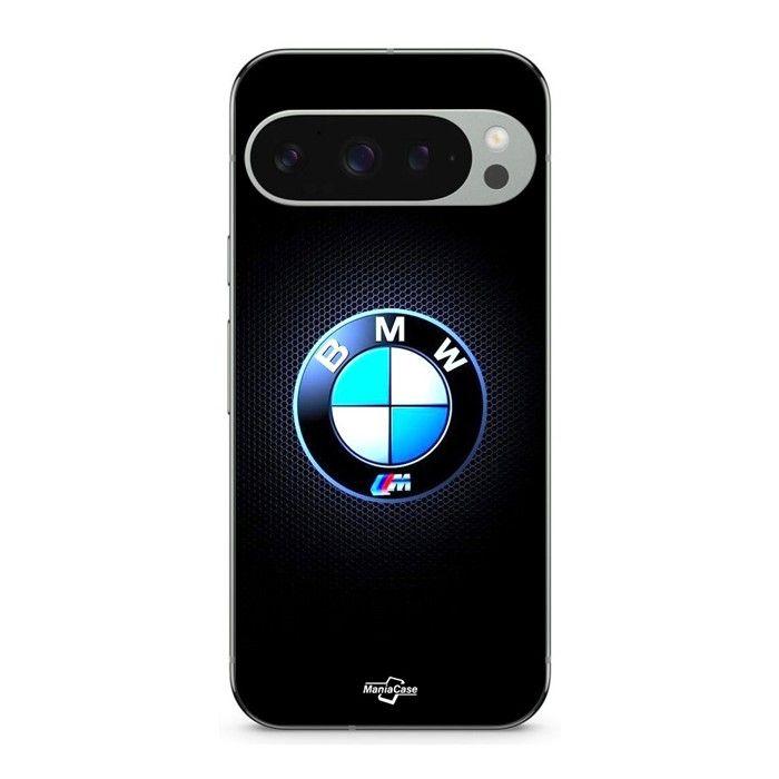 Cover per telefono - MANIACASE - Google Pixel 9 Pro XL - Silicone TPU - Nero - Logo Bmw M luminoso