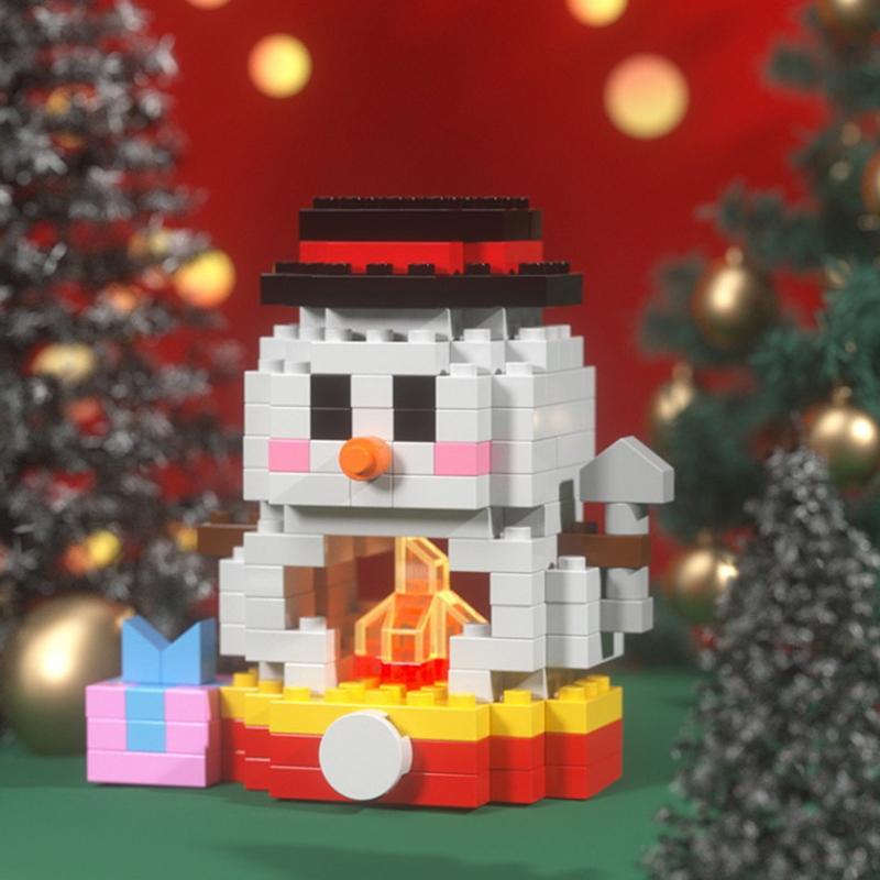 Christmas Gifts Micro Building Block Series Santa Claus Reindeer Puzzle Assembling Bricks Table Decoration Toys Children Kids
