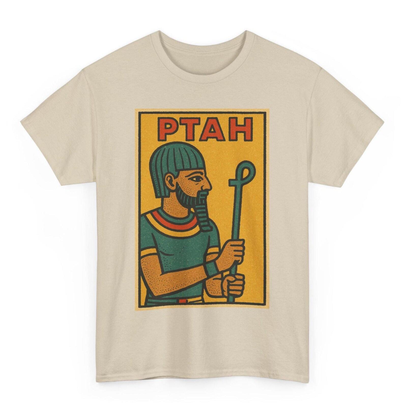 Ptah T-Shirt: Retro Comic Egyptian God Graphic Tee 4XL