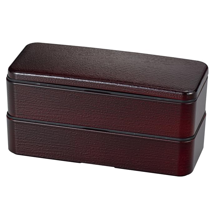 

Square wood grain bento box with urushi lacquer