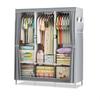 Bedroom Clothes Hanging Storage Wardrobe Dormitory Storage Cabinet Simple Cloth Wardrobe Fabric Steel Assembly Closet