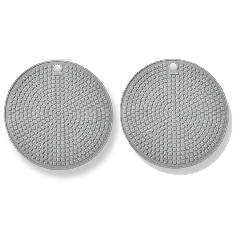 

2Pcs Silicone Mat Nonslip Drink Cup Coaster Heat Resistant Pot Holder Round Hang Tableware Thicken Bowls Coffee Cup Placemats 18cm