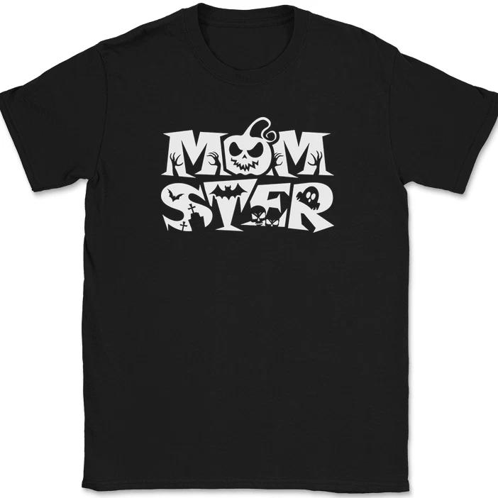 Футболка  Momster  Смешной Хэллоуинский Монстр Мама Мать Призрак Угощение или Шалость Футболка 3XL